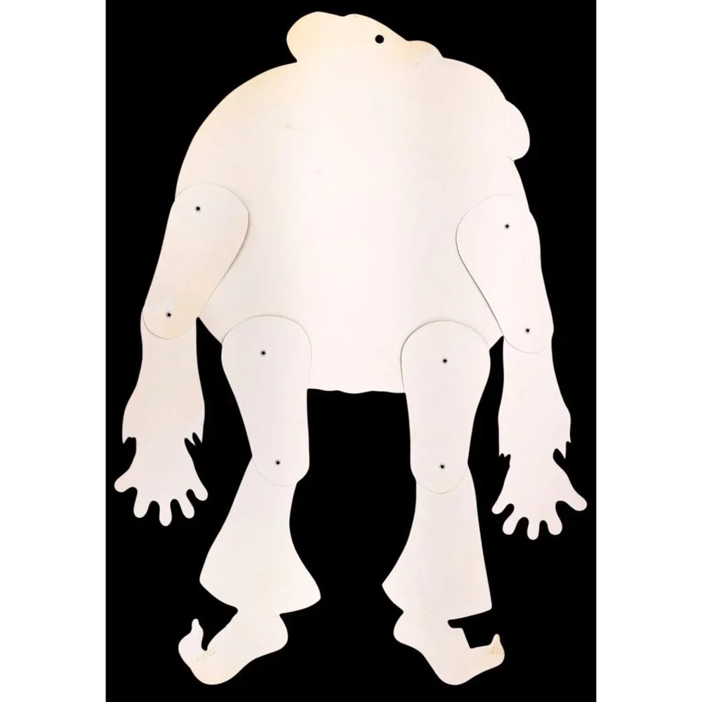 Vintage Beistle Pumpkin Halloween Decoration Hippie Jointed Diecut Glowing 1976